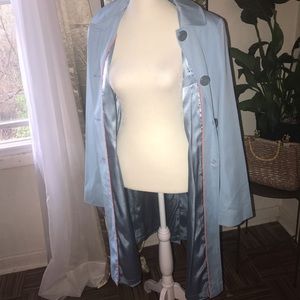Talbots Blue Trenchcoat Silky Interior Small